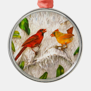 Adorno Metálico Navidades Redbirds. Cantar amor
