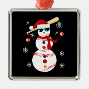 Adorno Metálico Navidades Regalo de Snowman Santa Hat de béisbol