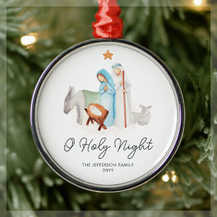 Adorno Metálico Navidades religiosos de la Natividad Blanca