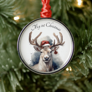 Adorno Metálico Navidades renos, personalizable
