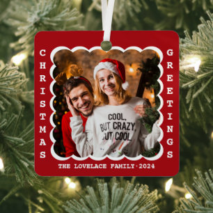 Adorno Metálico Navidades retro modernos saludan la foto