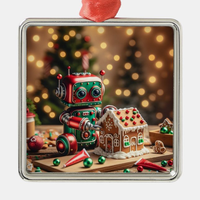 Adorno Metálico Navidades Robot Ornament (Frente)