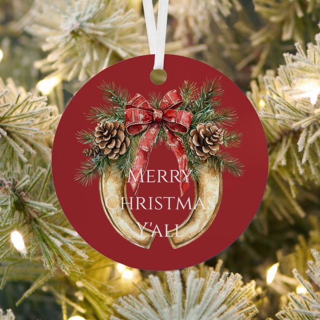 Adorno Metálico Navidades rojos occidentales de zapatos de caballo (in situ)