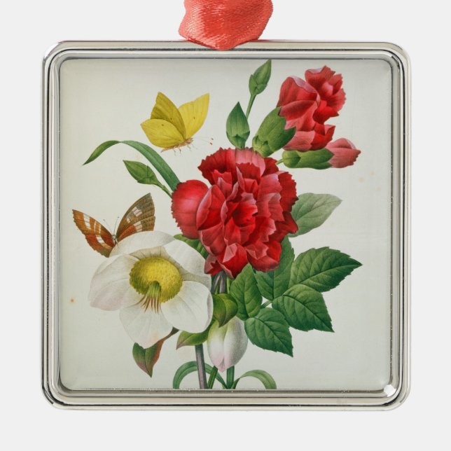 Adorno Metálico Navidades Rosa, Helleborus niger (Frente)