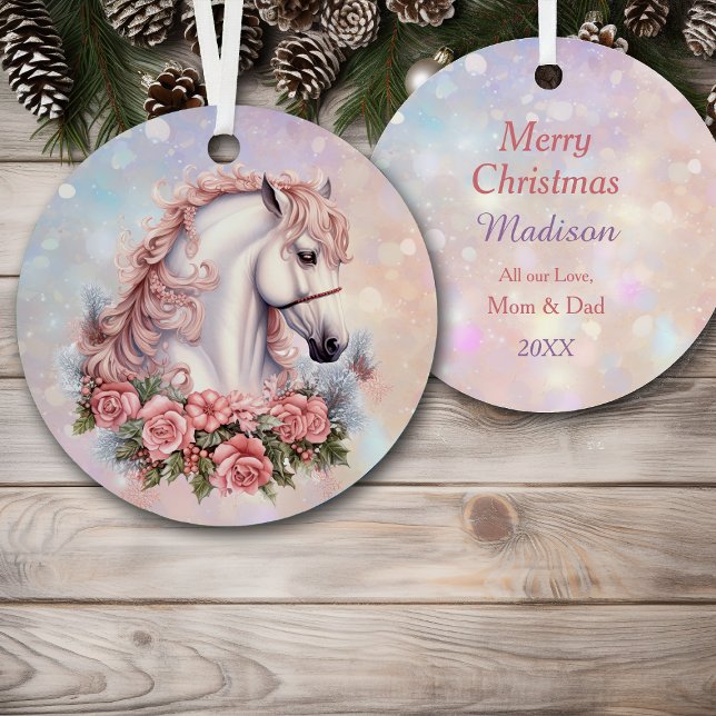 Adorno Metálico Navidades rosados Rose Bouquet White Horse Kids (Subido por el creador)