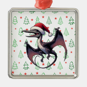 Adorno Metálico Navidades Santa hat pterodáctilo