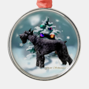 Adorno Metálico Navidades Schnauzer gigantes