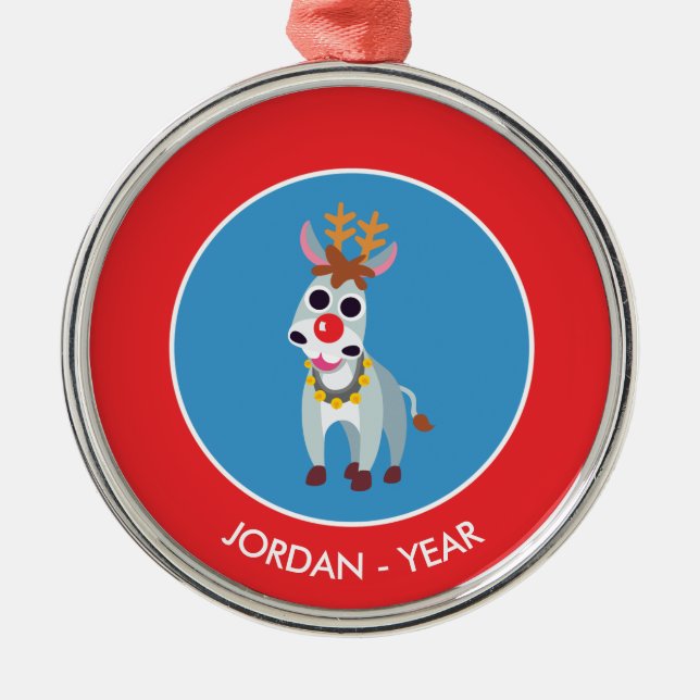 Adorno Metálico Navidades Shane el burro (Frente)