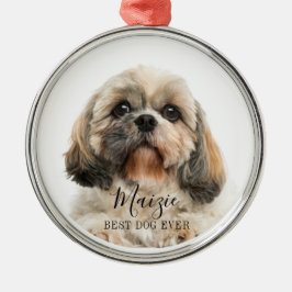 Adorno Metálico Navidades Shih Tzu Perro Mascota personalizado fot