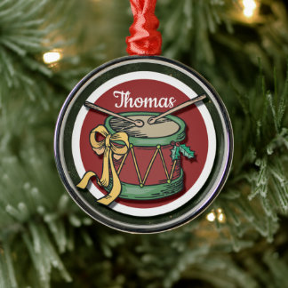 Adorno Metálico Navidades tamborean con su nombre
