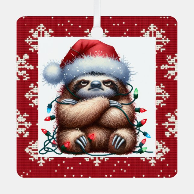 Adorno Metálico Navidades traviesos iluminan Sloth (Anverso)