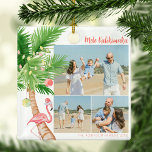 Adorno Metálico Navidades tropicales hawaianos Mele Kalikimaka<br><div class="desc">'Esta es la estación para difundir aloha! Celebren a los Navidades tropicales con estos ornamentos únicos de árbol de Navidad. Con una palmera acuarela moderna,  Navidades de baubles,  luces y un flamenco festivo,  estos adornos le darán un toque tropical a cualquier reunión de vacaciones. ¡Mele Kalikimaka!</div>