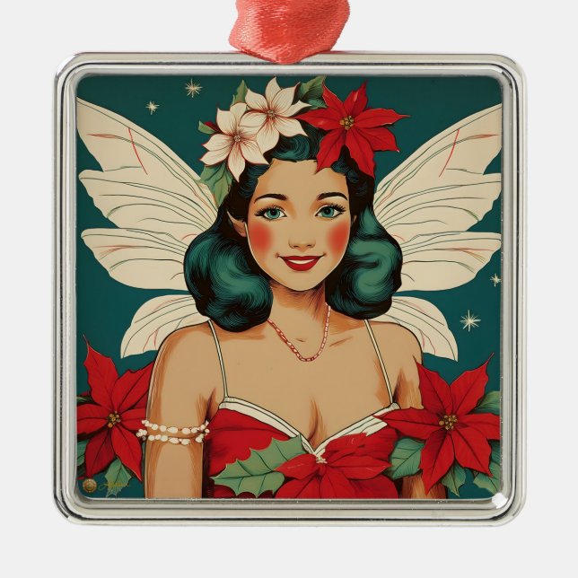 Adorno Metálico Navidades tropicales retro 50 Starlet de Pin-Up (Frente)