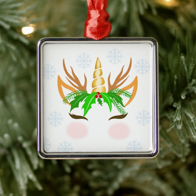 Adorno Metálico Navidades Unicorn Face (Árbol)