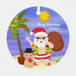 Adorno Metálico Navidades Vacaciones en Santa Beach Personalizadas