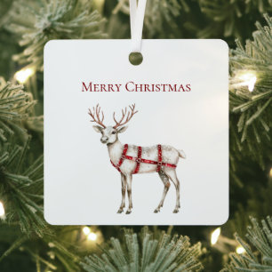 Adorno Metálico Navidades venado de menta blanca