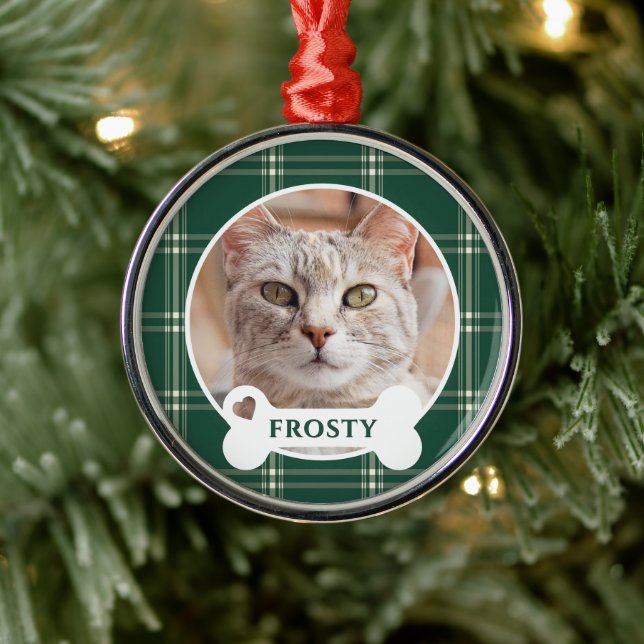 Adorno Metálico Navidades verdes de la vieja moda roban gato (Árbol)