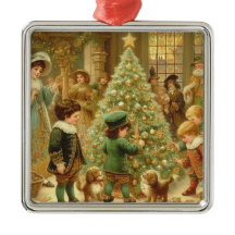 Navidades victorianos Eve Time para decorar el árb