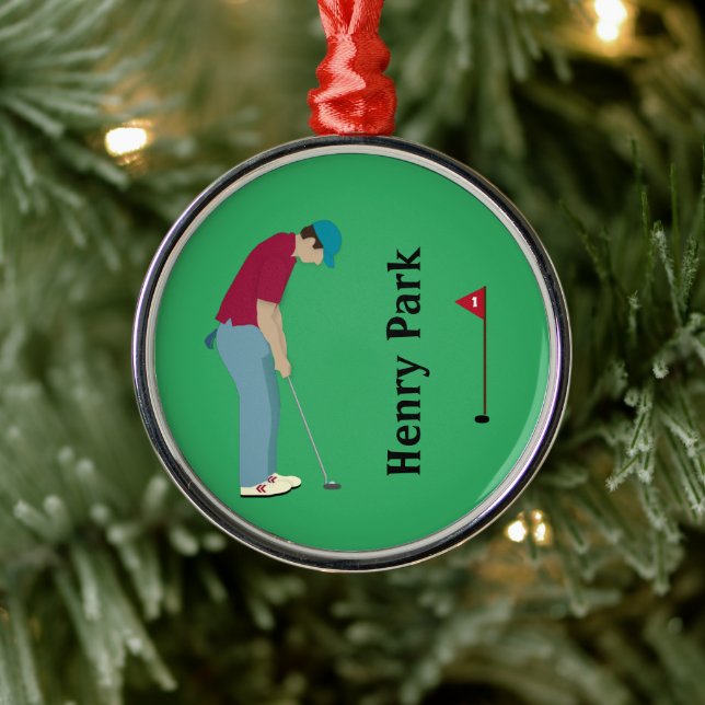 Adorno Metálico navidades vivos del Golfer verde (Árbol)