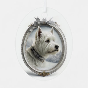 Adorno Metálico Navidades Westie