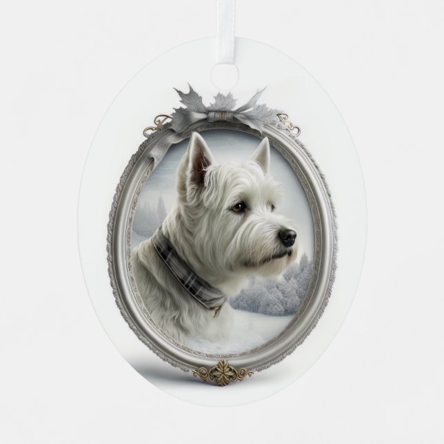 Adorno Metálico Navidades Westie (Anverso)