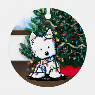 Adorno Metálico Navidades Westie encantados KiniArt