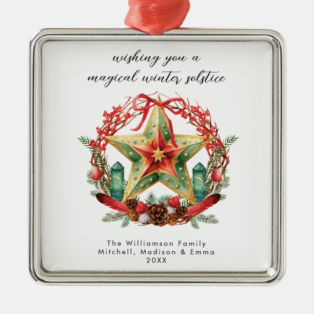 Adorno Metálico Navidades Yule de la Estrella de la Guerra del Sol (Frente)