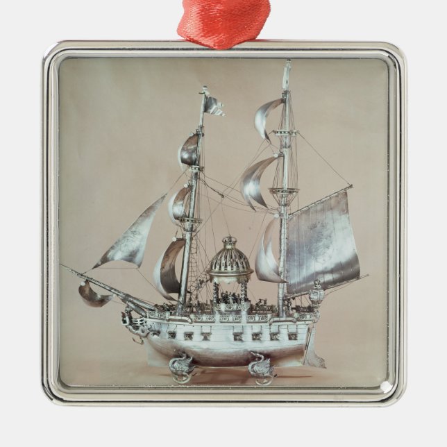 Adorno Metálico Nef de plata (Frente)