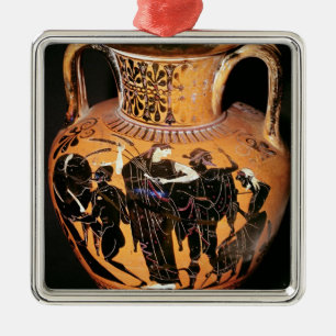 Adorno Metálico Negro-figura florero del ático