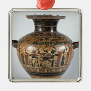 Adorno Metálico Negro-figura hydria