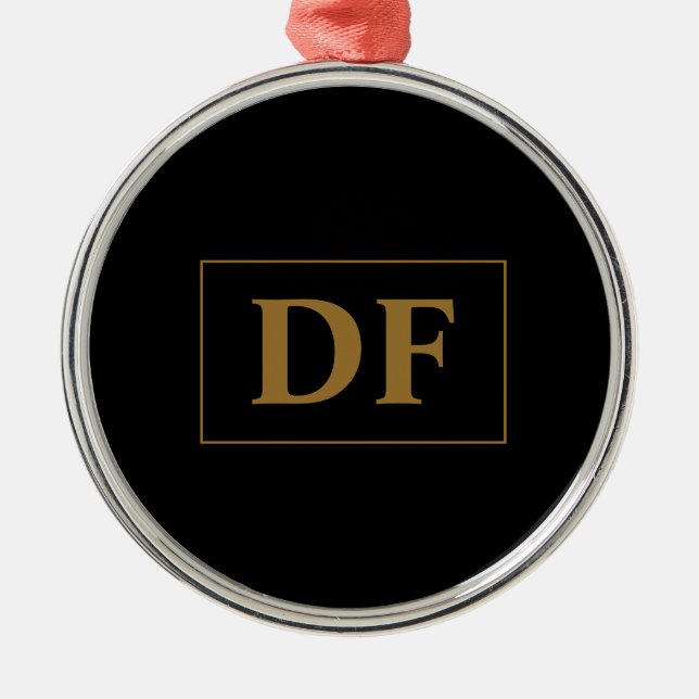 Adorno Metálico Negro personalizado con iniciales de oro (Frente)