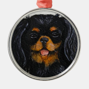 Adorno Metálico Negro y moreno de rey Charles Cavalier Spaniel