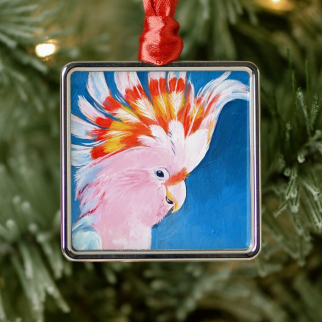 Adorno Metálico Neon Mohawk - Cockatoo rosa (Árbol)