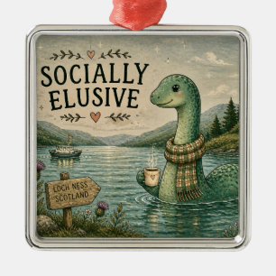 Adorno Metálico Nessie esquiva socialmente críptido acogedor Loch 