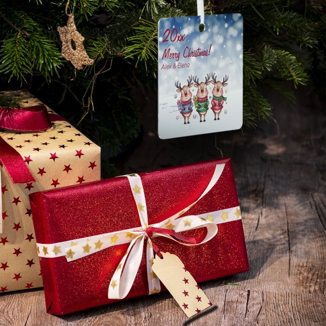 Adorno Metálico Nevación de árbol de Navidad de renos Metalizado O (Subido por el creador)