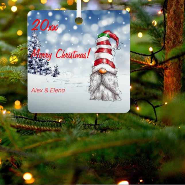Adorno Metálico Nevación del árbol de Navidad Gnome Metalizado Orn (Subido por el creador)