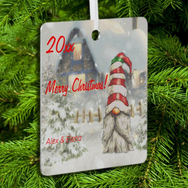 Adorno Metálico Nevación del árbol de Navidad Gnome Metalizado Orn (Subido por el creador)
