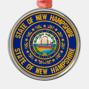 Adorno Metálico New Hampshire Round Emblem