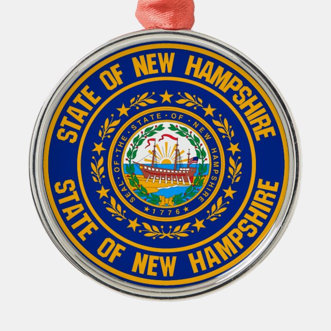 Adorno Metálico New Hampshire Round Emblem (Frente)
