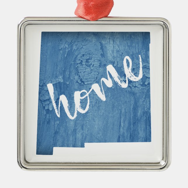 Adorno Metálico New Mexico Home Wood Grain (Frente)