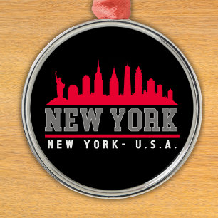 Adorno Metálico New York City Skyline City
