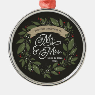Adorno Metálico Newlywed Christmas Ornament Gift