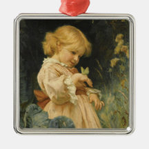 Niña con una mariposa amarilla (por Frederick Morg