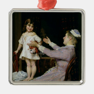 Adorno Metálico Niña con una muñeca y su enfermera, 1896