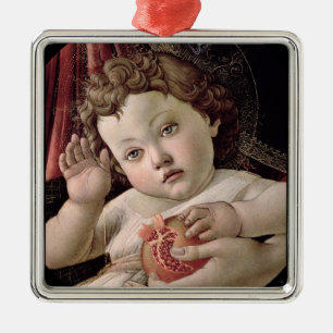 Adorno Metálico Niño Cristo y Madonna de la granada