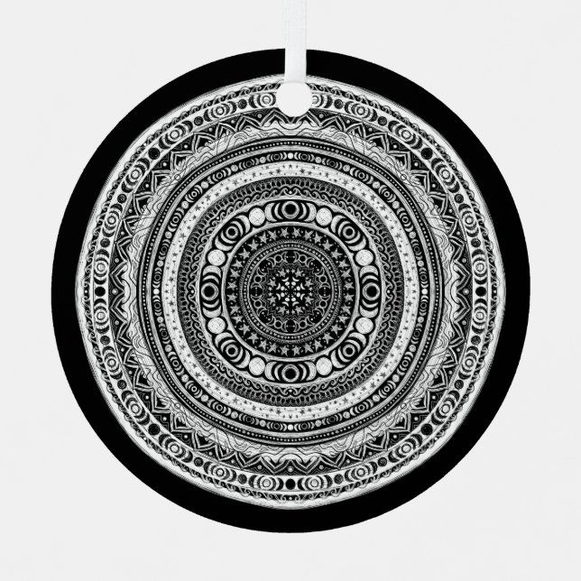 Adorno Metálico Niño Moon Mandala Triple Bruja Luna (Anverso)