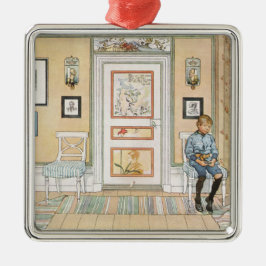 Adorno Metálico Niño sentado en la esquina (por Carl Larsson)