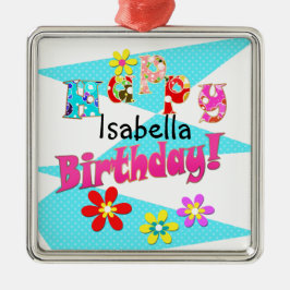 Adorno Metálico Niños color azul claro rosa blanco y personalizado