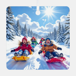 Adorno Metálico Niños duermen Navidades de invierno