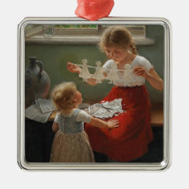 Adorno Metálico Niños Haciendo Silhouettes (Niños Cuidados Jugando